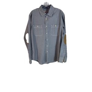 Original Jeffrey Max Mens‎ Button Down Shirt Long Sleeve Elbow Pads M